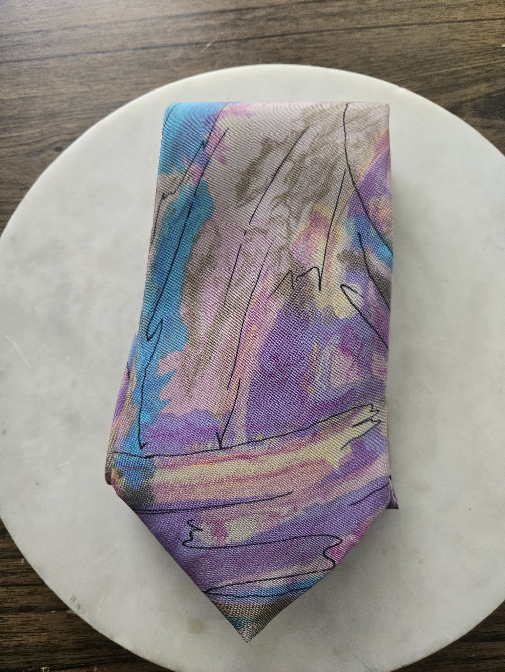 Vintage Bugle Boy Tie Polyester Abstract Pattern